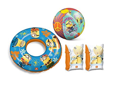 Set N1 Accessori Mare Cattivissimo Me Minions Ciambella + BRACCIOLI + Palla