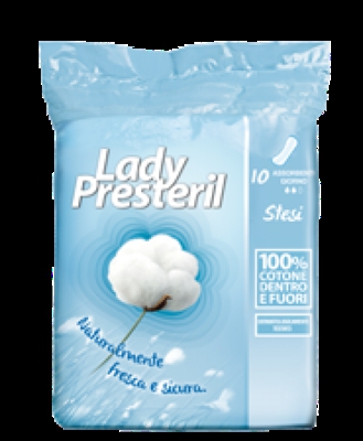 Lady Presteril Cotton Power Assorbenti Stesi In Cotone 10 Pezzi