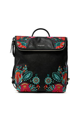 Desigual PU BACKPACK MEDIUM, zaino medio Donna, Nero en oferta