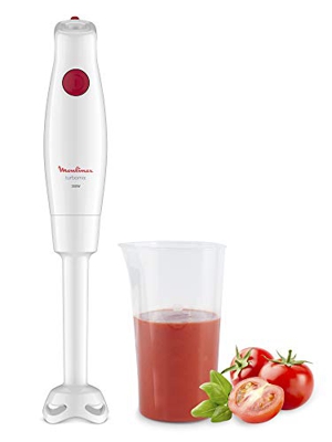 Moulinex TURBOMIX - Frullatore a immersione, 350 W, pulsante unico per controllare la velocità, lame in acciaio inox, prodotto riparabile, 10 anni, pr