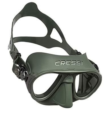 Cressi Calibro Mask, Maschera Subacqua Professionale Antifog per Apnea, Immersioni Unisex Adulto, Verde/Verde