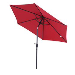 Outsunny Ombrellone da Giardino con Manovella e Testa Inclinabile, in Alluminio e Poliestere Rosso Scuro e Nero, Φ2.7x2.35m en oferta