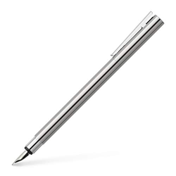 Faber-Castell 342002 - Penna stilografica NEO Slim, pennino EF, acciaio INOX lucido, argento, 1 pezzo características