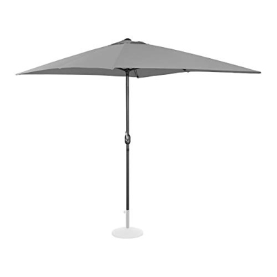 Uniprodo Ombrellone da Esterno Ombrello da Giardino Uni_Umbrella_SQ2030DG (Grigio Chiaro, Rettangolare, 200 x 300 cm, 180 g/m2)