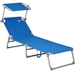 Casaria Lettino Prendisole Pieghevole Hawaii 115kg Tettuccio Telaio Metallo 195cm Sdraio Mare Spiaggia Piscina Giardino características