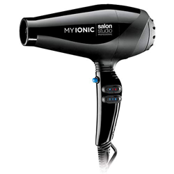 Salon Studio Professional - Asciugacapelli Ioni Professionale My Ionic Phon per Capelli - 2 Livelli di Velocità e 3 di Temperatura - Colore Nero - Mad precio