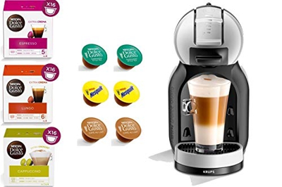 Krups Dolce Gusto Mini ME YY3888FD Grigio - Macchina da caffè espresso e altre bevande automatiche + 54 capsule