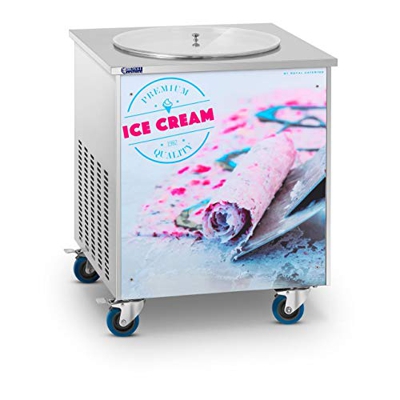 Royal Catering Macchina per Gelato Fritto Macchina Gelato a Rotoli RCFI-1O (50 cm, 1000 W, Piastra rotonda, Panasonic)
