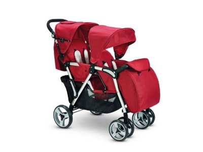 Passeggino Gemellare Plebani Gemini Rosso