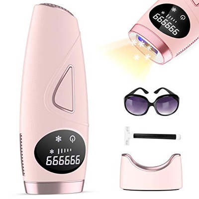 Epilatore Luce Pulsata,Melophy IPL Epilatore Laser Professionale, 5 Livelli di Energia, 2 Modalità per Donna e Uomini, Viso e Corpo, Zona Bikini,Rasoi
