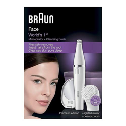 Braun Face 830 Premium Edition Epilatore Viso e Spazzola di Pulizia Viso con Specchio e Pochette precio