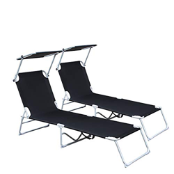 Hengda - 2X Lettino a sdraio per prendere il sole, Lettini Prendisole Pieghevoli Sedie a Sdraio da Giardino, Arredamento da Giardino 189 x 55 x 27 cm  características