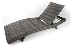 AVANTI TRENDSTORE - Almeida - Sdraio da Giardino con Schienale Regolabile, in polirattan di Colore Grigio con Cuscino Grigio. Dimensioni: Lap 200x38x7 características