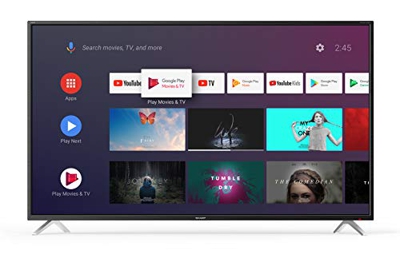 Sharp Aquos 4T-C65BL2EF2AB - 65" Smart TV 4K Ultra HD Android 9.0, Wi-Fi, DVB-T2/S2, 3840 x 2160 Pixels, Nero, suono Harman Kardon, 4xHDMI 3xUSB, 2019