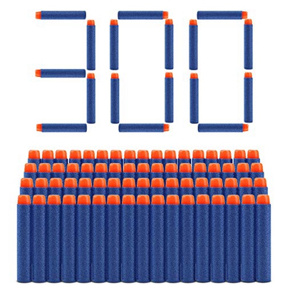 welltop 300 Pezzi Refill Bullet Foam Freccette Munizioni per Nerf N-Strike Elite Series Blasters Giocattolo per Bambini (Blu)