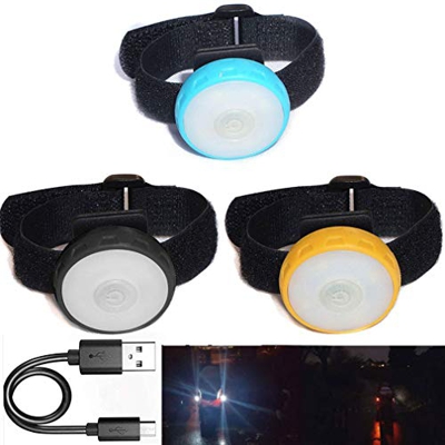 Grunda - Luce LED ricaricabile USB per passeggino con 2835 LED estremamente luminosi, 4 in bianco e 2 in rosso, per vedere e vedere con il passeggino,