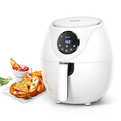 Taylor Swoden Eva - Friggitrice ad aria senza olio da 1200 Watt, capacità 2,6L, 6 programmi, pannello di controllo digitale a LED, bianco， Design comp