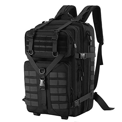 MOSISO Zaino Tattico 50L, Grande Uomini 3 Giorni Zaino D'assalto Militare Daypack, Nero