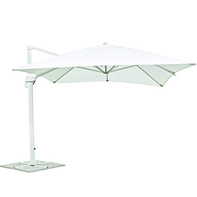 Danieli Ombrellone da Giardino 3x4 | Struttura in Alluminio Bianca con Chiusura a Soffietto | Telo in Poliestere da 200 gr | Dimensione del Parasole 3