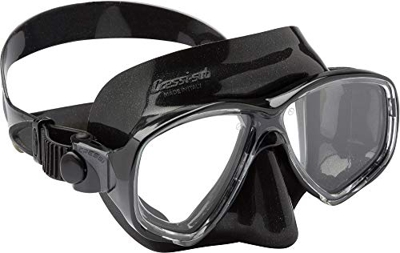 Cressi Marea, Maschera Subacquea a Due Vetri Separati per Immersioni, Apnea e Snorkeling Unisex – Adulto, Nero/Nero