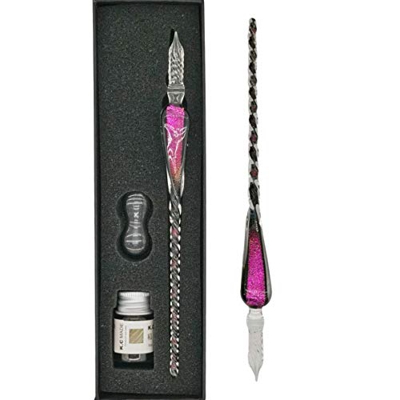 iLink - Penna in vetro con firma di cristallo, per arte, scrittura, firme, decorazione e regalo aziendale (3 pezzi cielo stellato a penna)