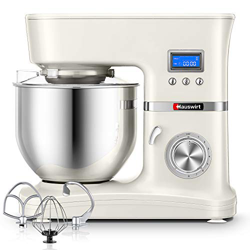 Robot da Cucina, Hauswirt Impastatrice Planetaria Multifunzione, 5 L Ciotola in Acciaio Inox, 8 Velocità, Schermo LCD, Controllo Intelligente, 1000 W, en oferta