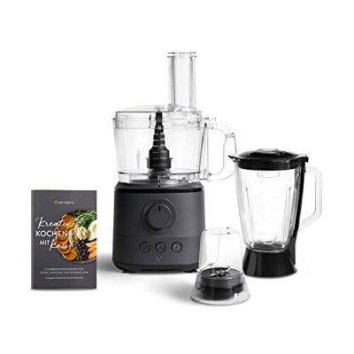 Robot da Cucina Multifunzione Kaia 1000W, 1.5L, 18.000 giri/min, Tritatutto elettrico, Food Processor - Antracite
