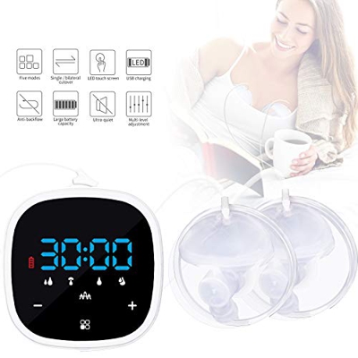 Pompe elettriche a doppio seno, ad alta frequenza silenziose per l'allattamento al seno con touch screen a LED, pompe per allattamento a mani libere (