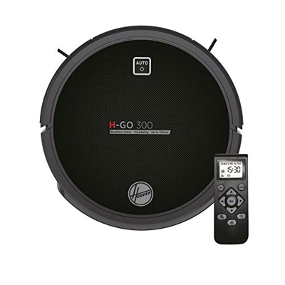 Hoover H-GO 300 -HGO310 Robot aspirapolvere, batteria litio da 120 mins, motore inverter, telecomando e base di ricarica, sensori anticaduta e antiurt