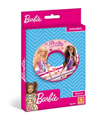 Mondo Mondo-16213 Toys-Barbie Swim Ring-Ciambella Gonfiabile-Anello di Nuoto Salvagente-Ideale Bambina Utilizzabile in Piscina/mare-16213, Multicolore