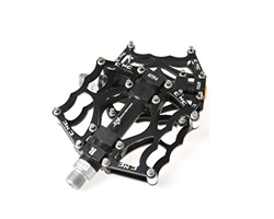 Rock Bros in Alluminio Cuscinetto Pedali per Bici MTB BMX Bike Bicycle Montagna Plat Form 9/16 CS6, Nero en oferta