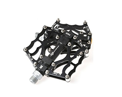 Rock Bros in Alluminio Cuscinetto Pedali per Bici MTB BMX Bike Bicycle Montagna Plat Form 9/16 CS6, Nero