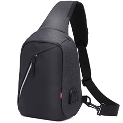 MIYCOO Borsa a Tracolla Zaino Borsa a Tracolla da Uomo antifurto con Borsa a Tracolla Casual USB Esterna per Donna e Uomo Nera precio