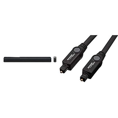 Yamaha MusicCast YAS-306 Soundbar con Tecnologia Airsurround Xtreme, Bluetooth, Telecomando, Nero & Amazon Basics - Cavo audio ottico digitale Toslink