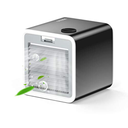 Condizionatore portatile 3 in 1, mini condizionatore d'aria personale, a prova di perdite, USB con raffreddamento ad acqua, ventilatore, 3 velocità en oferta