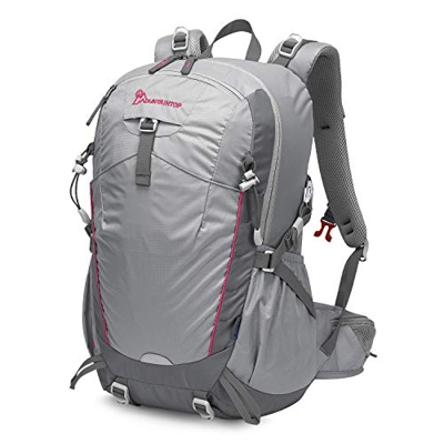 MOUNTAINTOP 35L Zaino Trekking Outdoor Multifunzione Zaino per Uomo Donna da Escursionismo Campeggio Viaggio Zaini con Copertura della Pioggia, Grigio