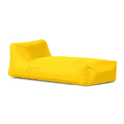 Avalon Pouf a Forma di Letto in Tessuto Tecnico Impermeabile e antistrappo Samba per Esterno Colore Giallo Limone sfoderabile