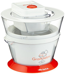 Ariete 638 Gran Gelato Gelatiera Compatta per Gelato Artigianale, Completamente Smontabile, Facile da Pulire, Cestello 1L, Bianco/Arancio características
