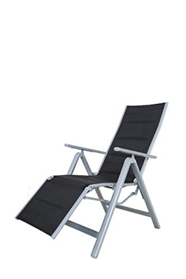 Strandgut Sedia a Sdraio, Grigio/Nero