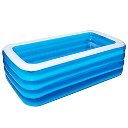 XM&LZ Trasparente 4-Anello Piscine per Bambini,Extra Large Piscina Gonfiabile per Famiglie con Pompa,PVC Piscina Fast Set Pool,Portatile Piscina Blu 2 características
