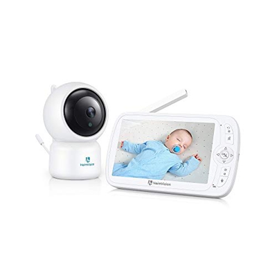 HeimVision Baby Monitor 1080P Telecamera Neonato con LCD Schermo da 5 Pollici Baby Monitor Video con Visione Notturna, PTZ a 360°, Registrazione e Rip