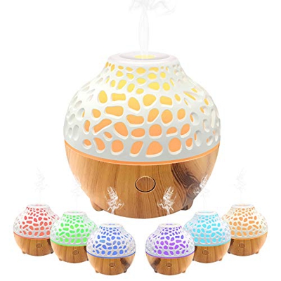 TTMOW - Mini umidificatore da 60 ml, diffusore di oli essenziali, diffusore di aromaterapia con spegnimento automatico senza acqua, 7 luci LED colorat