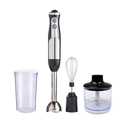 Sotech - Miscelatore A Immersione, Macchina Miscelatrice Portatile, Nero, con tritatutto, frusta, mixer e barattolo, Materiale: Plastica ABS, Potenza: