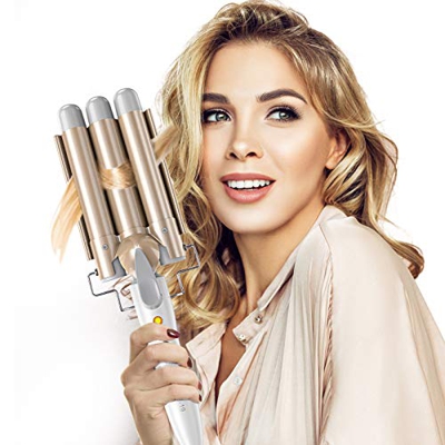BESTOPE Ferro arricciacapelli 3 barili 25 mm Ferro ondulato per grandi onde Beach Waves Look Ferro arricciacapelli Curling Iron styling veloce per cap