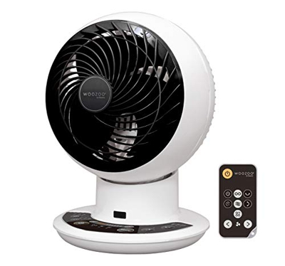 Iris Ohyama, Ventilatore silenzioso, oscillante e ultrapotente con DC Jet Engine e Remote Control - Woozoo - Pcf-SDC15T, White, 25 W, 43 M2, gamma 28 