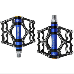 VOANZO Pedali per Bici, Pedali per Bici Pedali per Mountain Bike Resistenti Antiscivolo in Alluminio, Pedali per Bici da Ciclismo MTB BMX (Nero + Blu) características