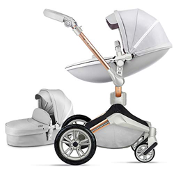 Hot Mom Passeggino, 100% in pelle PU Carrozzina includere navicella neonato, 2 in 1,Adatto a da 0 mesi a 4 anni Bambini, Pieghevole, Compatto, 2021 (G características