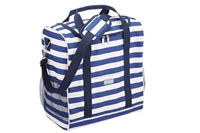 KitchenCraft - Borsa frigo We Love Summ, grande, motivo a righe, 21 l, colore: Blu navy / Bianco