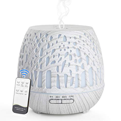 Simpeak Diffusore Atomizzatore di Oil Essenze 400 ml, Umidificatore Diffusore di Aromi con Luce LED per Casa e Ufficio, Camera da Letto- Blanco precio