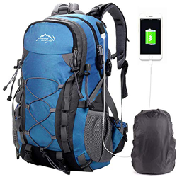 A AM SeaBlue Zaini da Escursionismo Outdoor Trekking Backpack USB Bag Multifunzione Water Resistant 40L Leggero Zaino Grande capacità per Donna Uomo C características